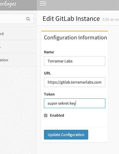 Editing a GitLab Configuration